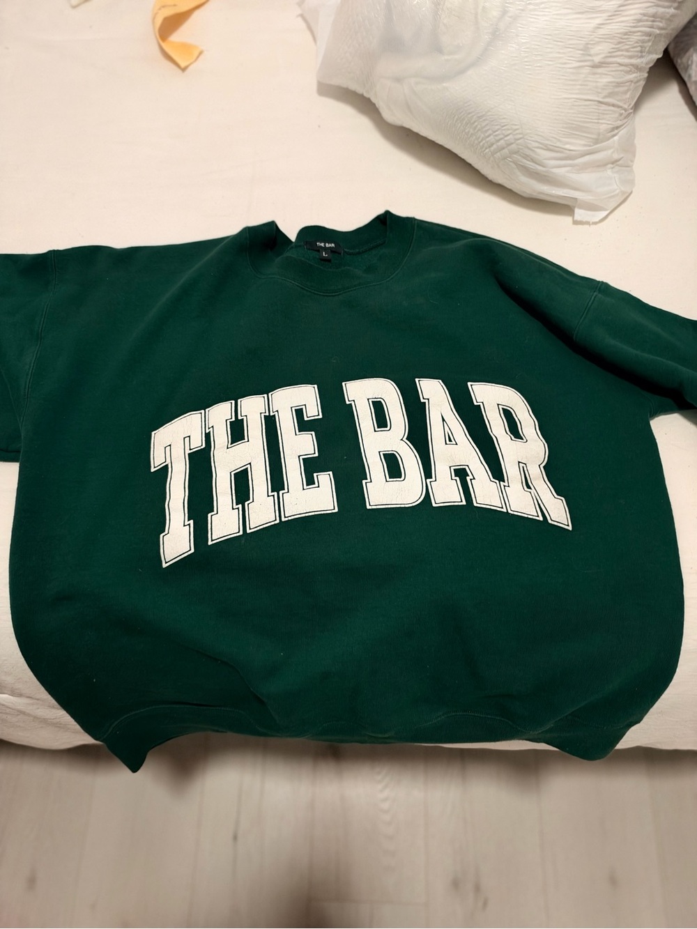 The Bar Deep Green Crewneck Sweatshirt with White Logo